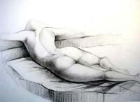Pencil drawing on paper entitled 'Nude Study 2'